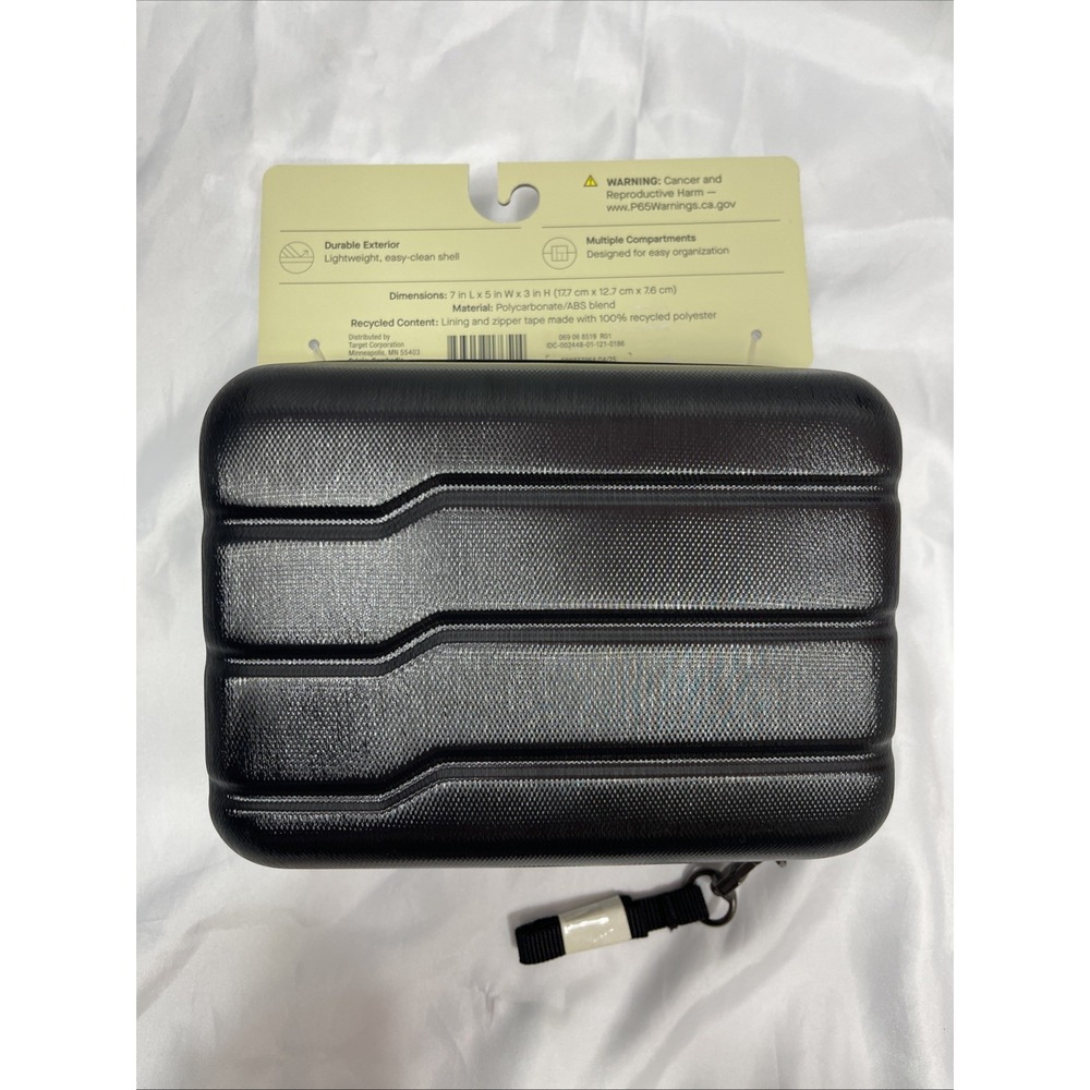 Hardside Mini Case 7"x5"x3" Black For Travel, Camera, Trading Cards, Hobby‎ - Picture 2 of 4